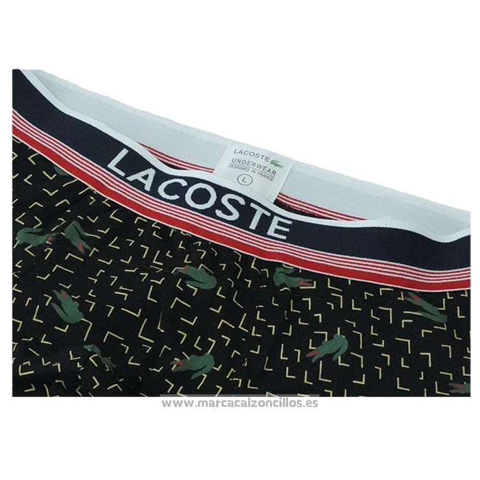 Boxer Lacoste Hombre Prints Colors Negro Verde